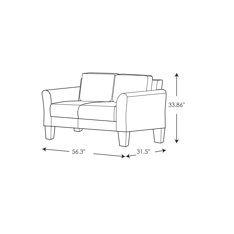 Arsaluis 56.3'' Upholstered Loveseat