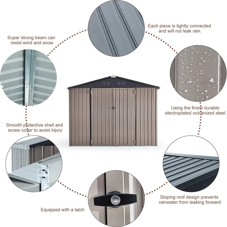 8 ft. W x 6 ft. D Metal Storage Shed