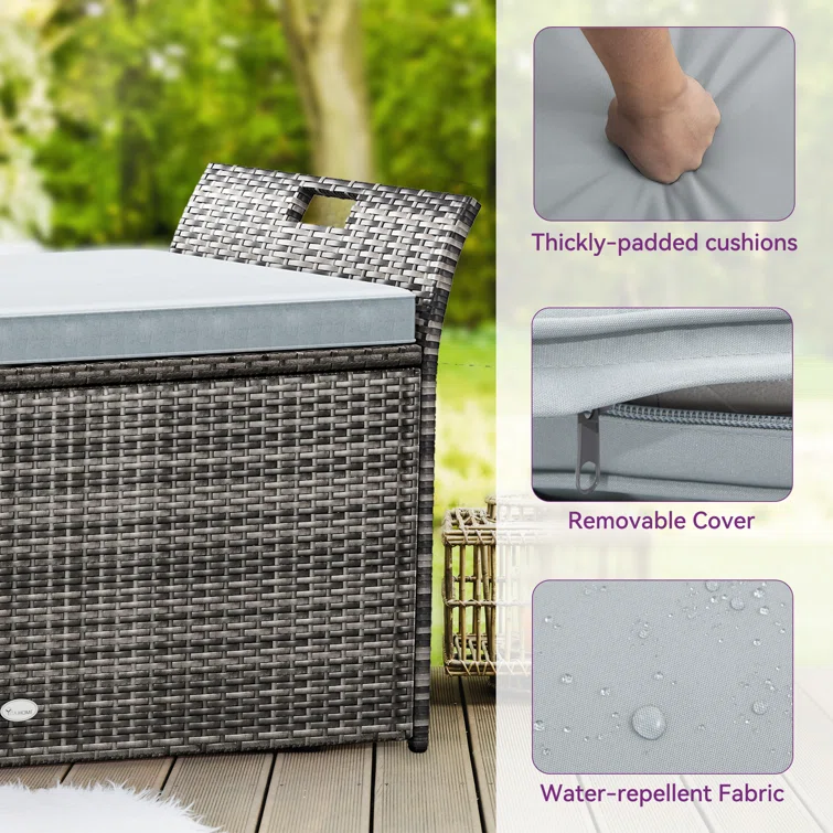 Atosha Wicker Outdoor Bench