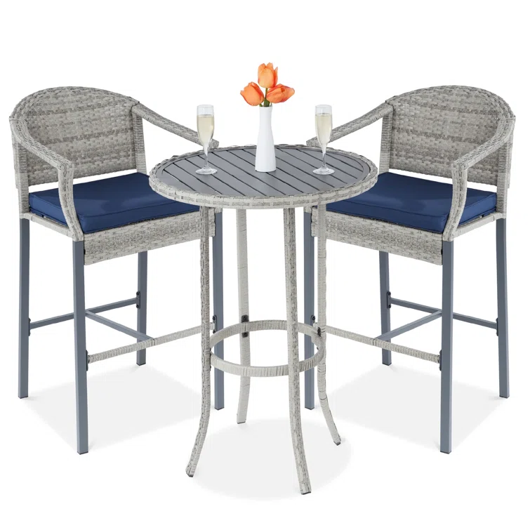 Deodar 2 - Person Round Outdoor Dining Set with Cushions