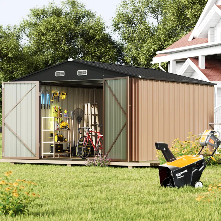 10 ft. W x 10 ft. D Outdoor Metal Storage Shed