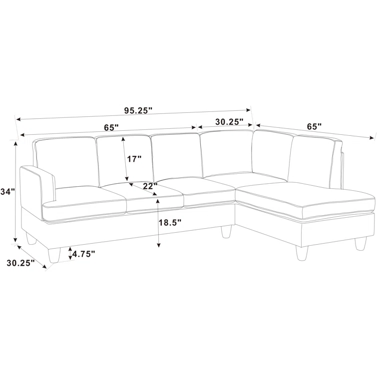 Hiller 2 - Piece Upholstered Sectional