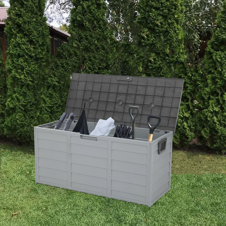 Winado 75 Gallons Plastic Deck Box with Wheels