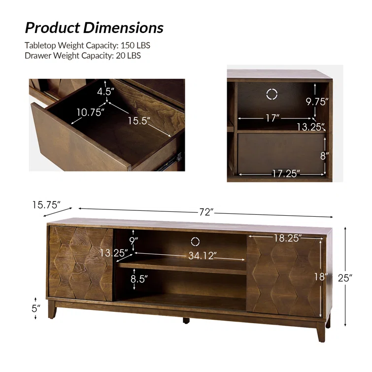 Sara 72'' Media Console for TVs up to 78