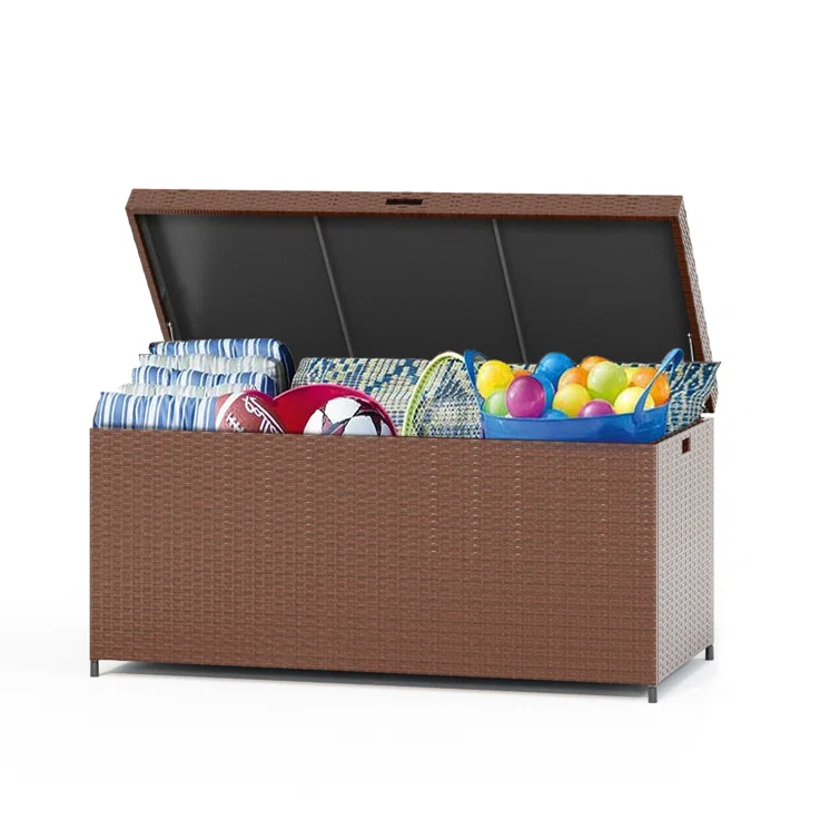 51.58"W 140 Gallon Wicker Water Resistant Deck Box