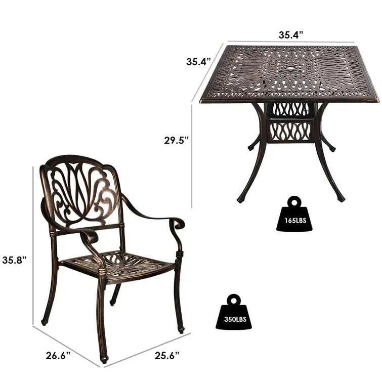 Leasure 4 - Person Rectangular Outdoor Dining Set