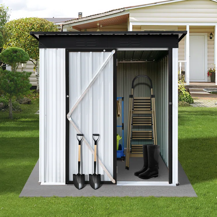 5 ft. W x 3 ft. D Metal Lean-to Garage Shed