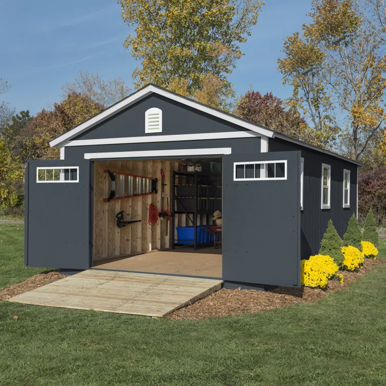 Manhattan 12 ft. W x 24 ft. D Wood Storage Shed