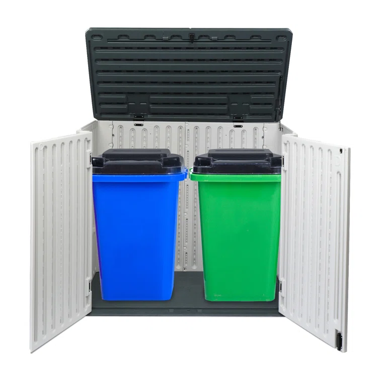 Winado 50.2'' W 260 Gallons Water Resistant Polyethylene Plastic Lockable Cabinet Deck Box