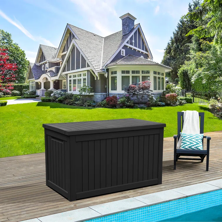YITA 230 Gallons Water Resistant Resin Lockable Deck Box