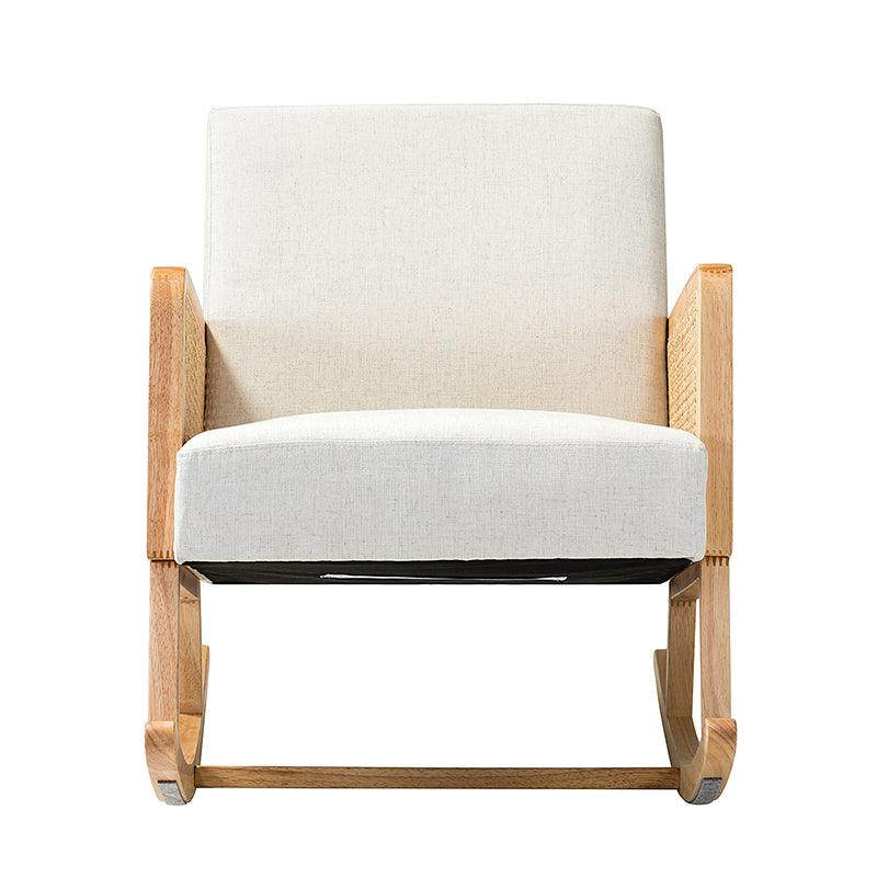 Yamat Velvet Rocking Armchair with Cane Arms