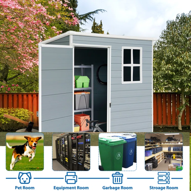 5x3ft Resin Outdoor Storage Shed