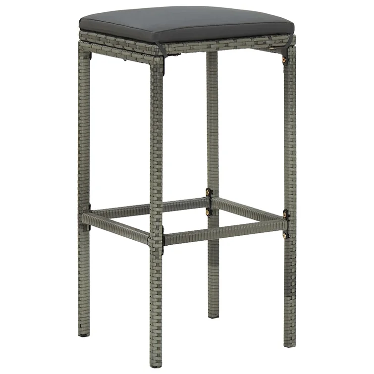 Patio Bar Table and Stools Set with Cushions
