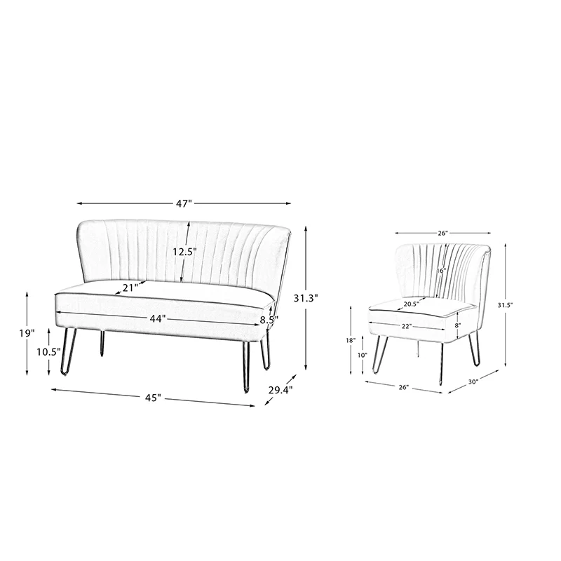 Ainhoa 3-Piece Living Room Set