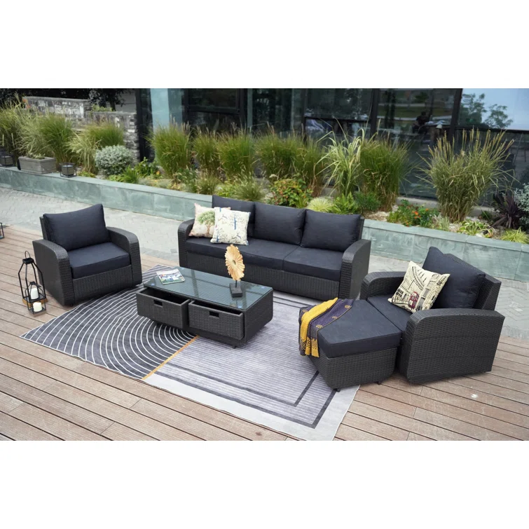 Morten 5 - Person Outdoor Seating Group with Cushions