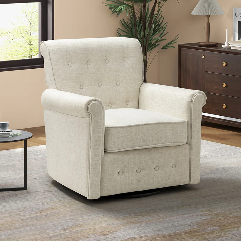 Gwendolyn Upholstered Swivel Armchair