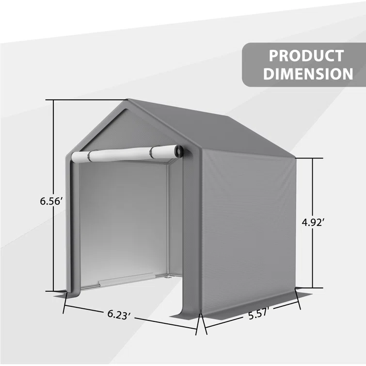 6 Ft. W x 6 Ft. D Portable Storage Shed Garbage Shed