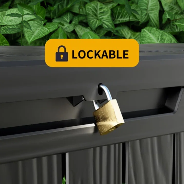 WORACO 18.7'' W 80 Gallons Water Resistant Resin Lockable Deck Box