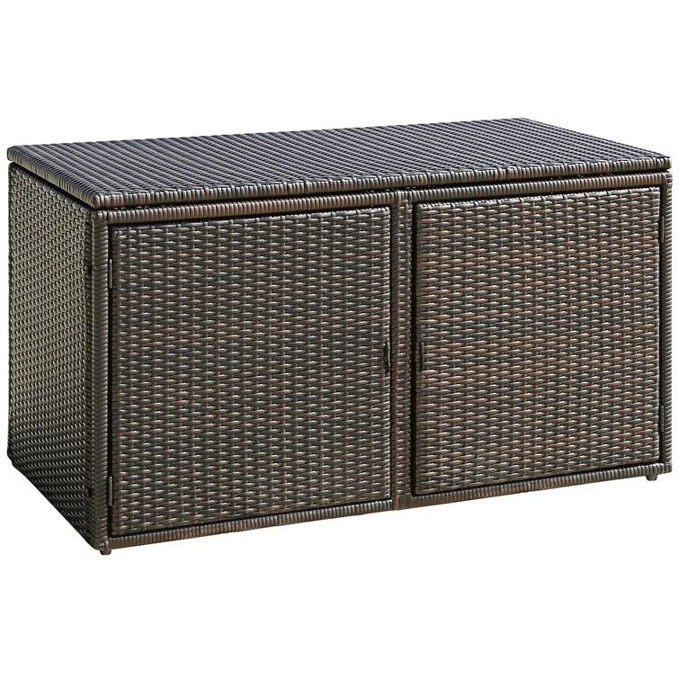 FORCLOVER 45'' W 88 Gallons Wicker Deck Box