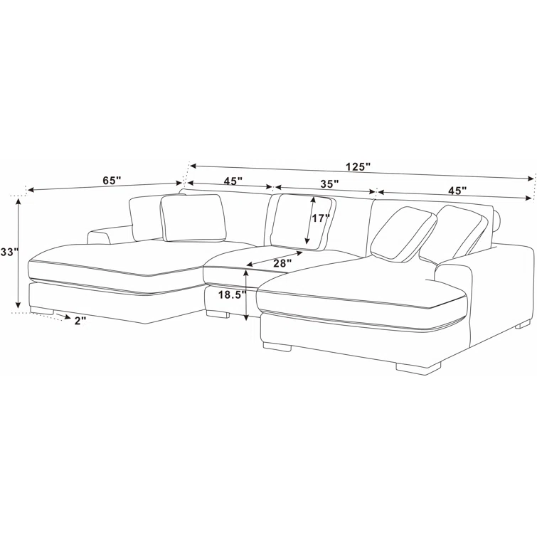 Cabbar 3 - Piece Corduroy Sectional