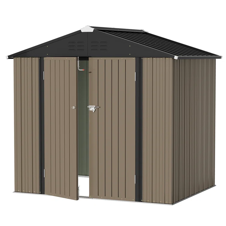 Outdoor 8 ft. W x 6 ft. D Metal Storage Shed