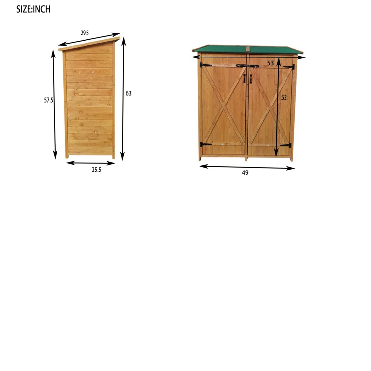 4 ft. W x 2 ft. D Manufactured Wood Lean-To Garage Shed