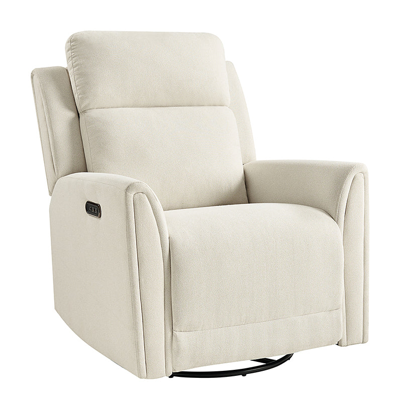 Alois Swivel And Rocker Power Recliner With USB,  Adjustable Headrest and One-Touch Reset