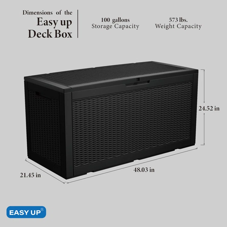 Arts Box Trading 21.46'' W 100 Gallons Water Resistant Resin Deck Box