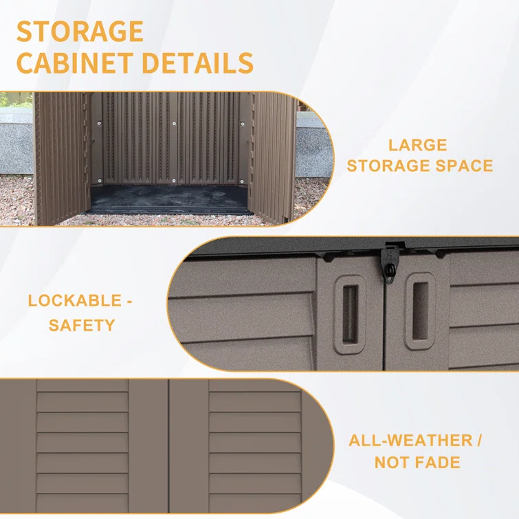 4 ft. W x 4 ft. D Metal Garbage Shed