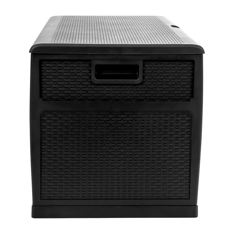 Marlin 120 Gallon Plastic Deck Box for Outdoor Patio Storage & Deck Organization