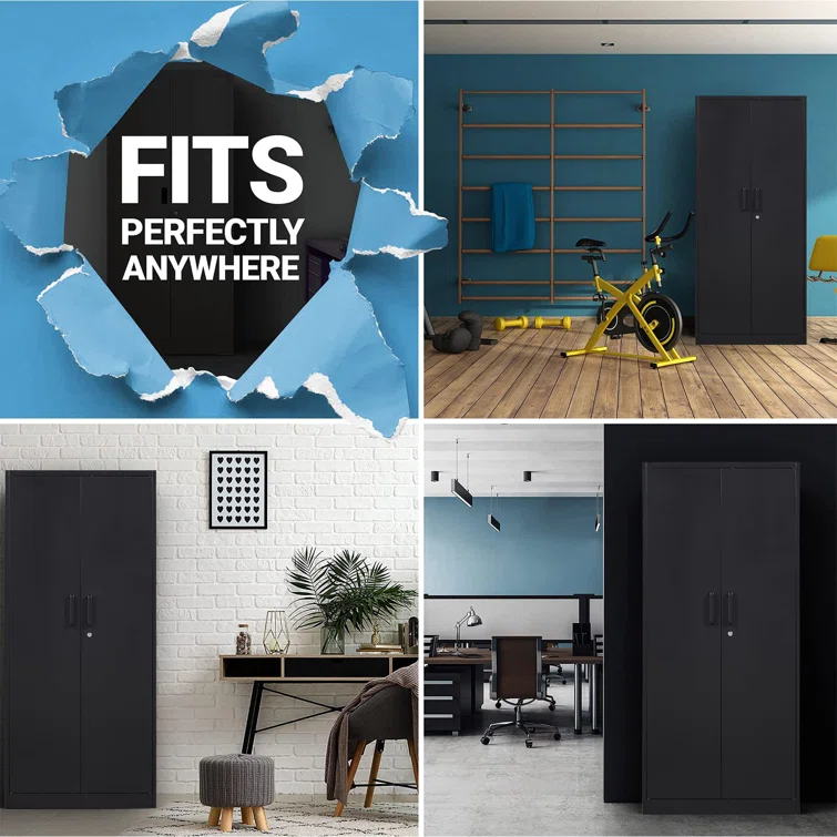 Metal Single Storage Cabinet ( 70.87'' H x 31.5'' W x 15.7'' D)