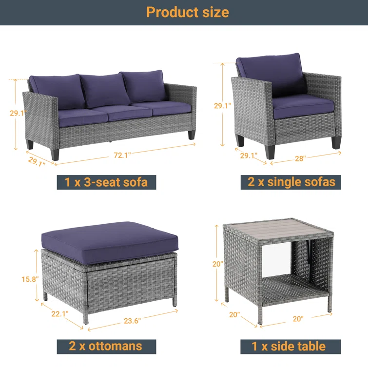 Avalena 5 - Person Outdoor Seating Group with Cushions