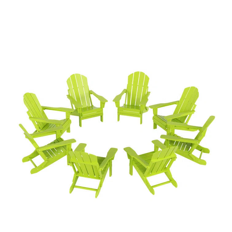 Shawnna Folding Adirondack Chairs (Set of 8)