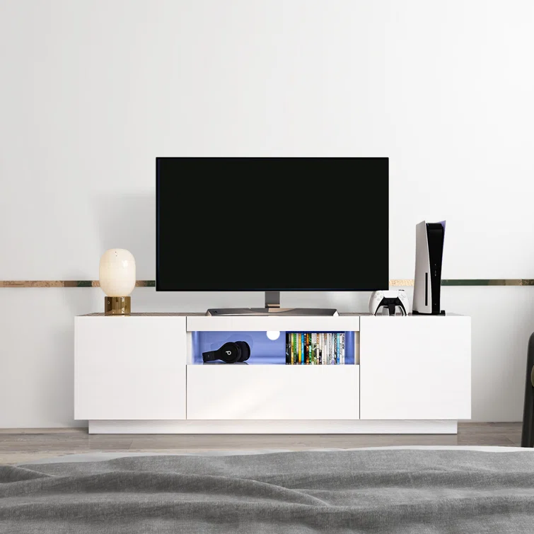 Brascom Media Console TV Stand For TVs Up To 70