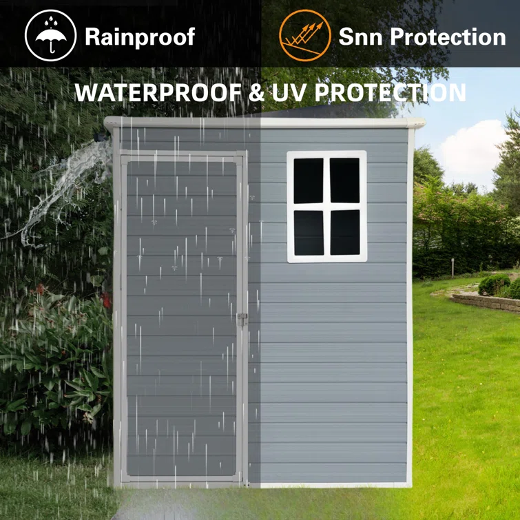 5x3ft Resin Outdoor Storage Shed