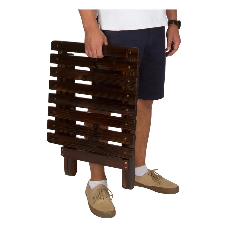 Brently Solid Wood Adirondack Chair with Table