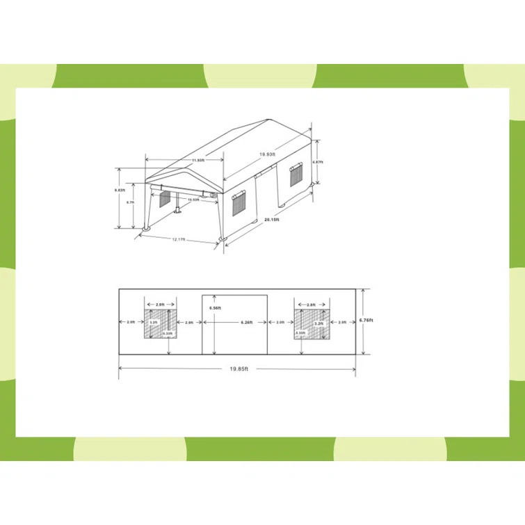 12 ft. W x 20 ft. D Polypropylene and Iron Garage Shed
