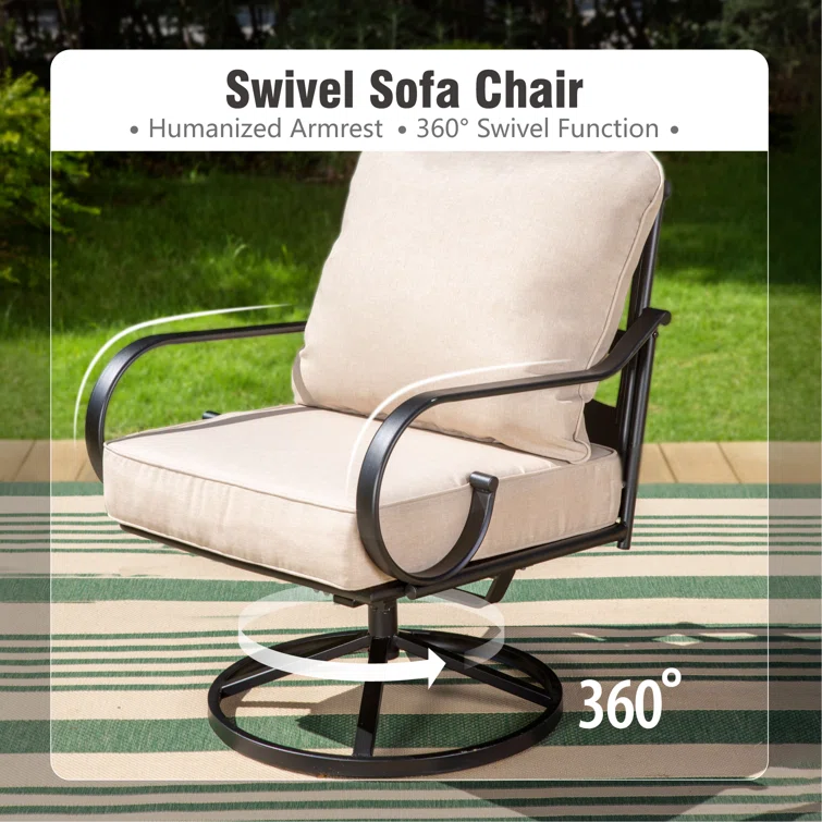Asfand 5 - Person Outdoor Seating Group with Cushions
