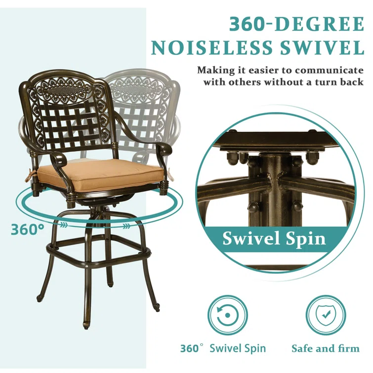 Aadila 2 - Person Round Outdoor Dining Set with Cushions