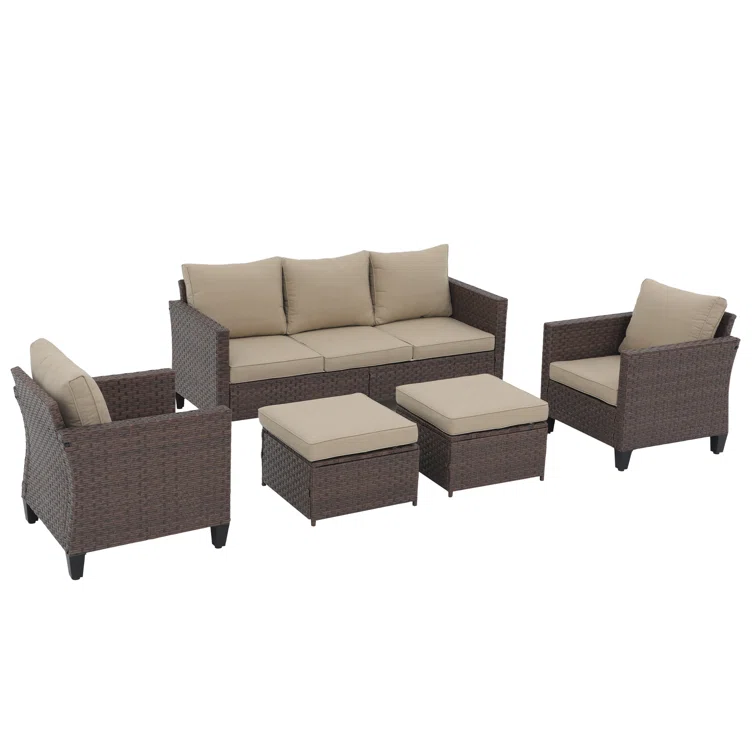 Foos 5 - Person Outdoor Seating Group with Cushions