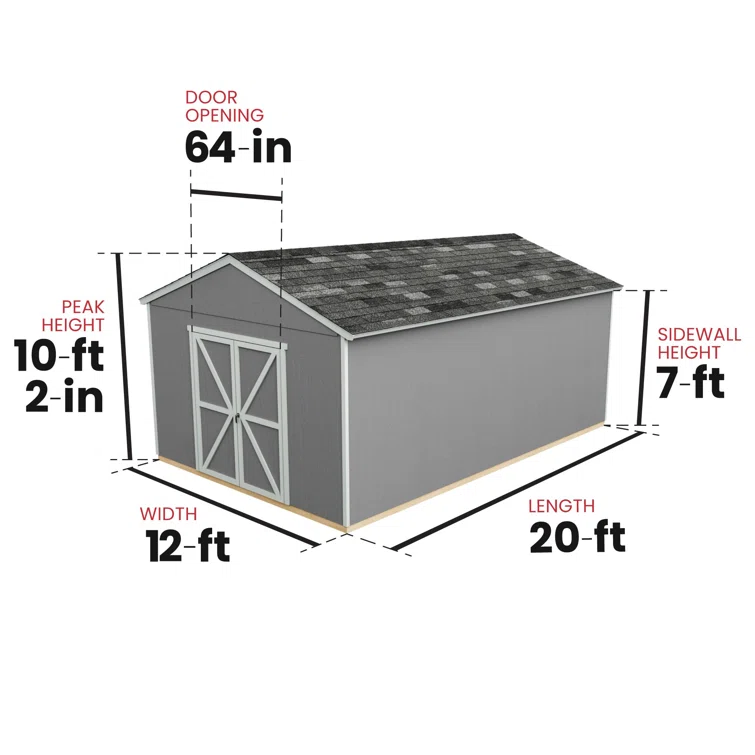 Astoria 12 ft. W x 20 ft. D Wood Storage Shed With Floor