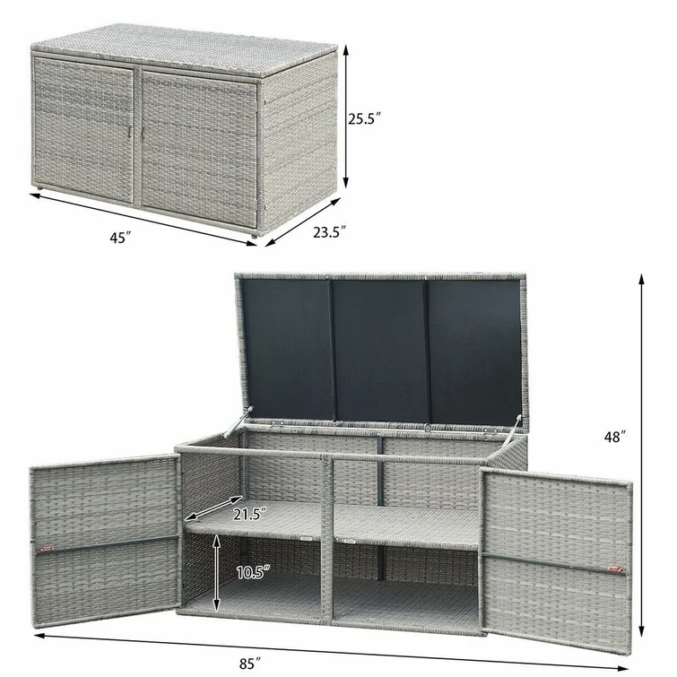 Calorful 23.5'' W 88 Gallons Water Resistant Storage Bench in Gray
