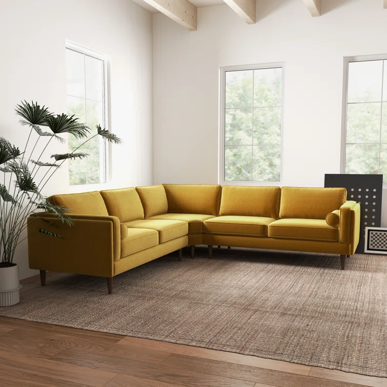 Elberon 3 - Piece Modern Living Room Symmetrical Corner Sofa