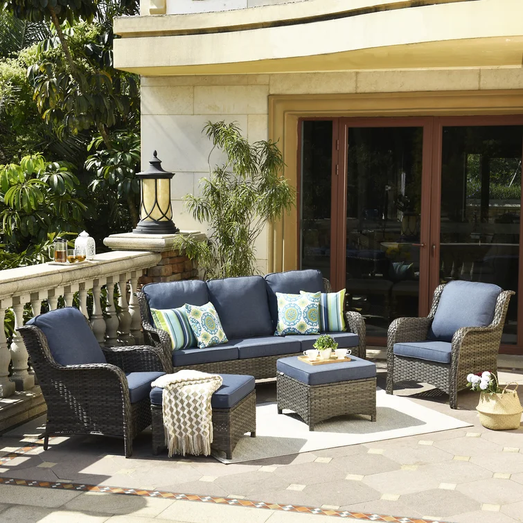 Guillen 5 - Person Outdoor Seating Group with Cushions