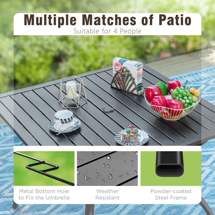 Nako 4 - Person Square Outdoor Dining Set