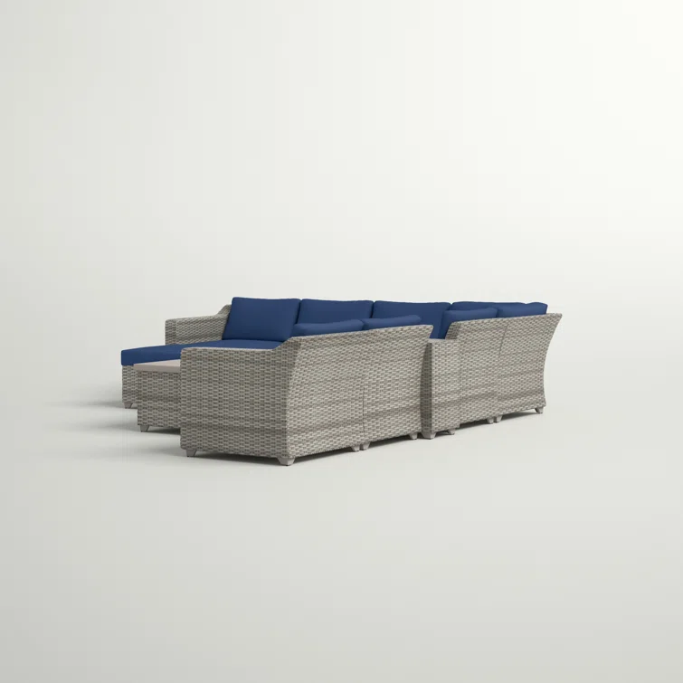 Bannister Fairmont 10 Piece Outdoor Sectional Seating Group with Cushions and Storage Coffee Table