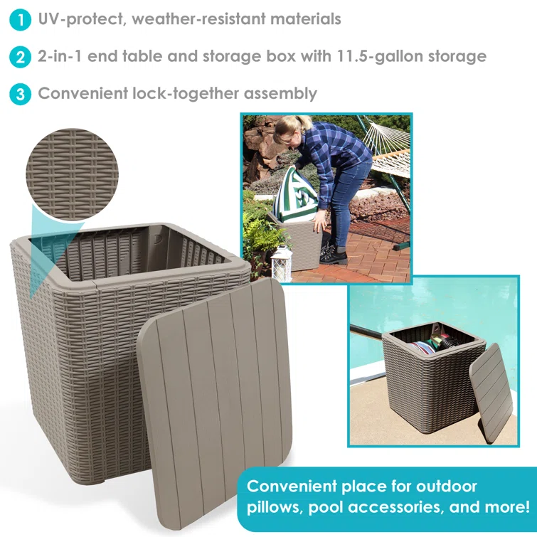 Ebern Designs 15.25'' W 11.5 Gallons Water Resistant Deck Box
