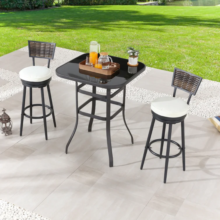 2 - Person Square Outdoor Dining Set with Cushions