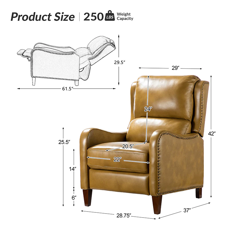 Deliat Genuine Leather Rocker Recliner