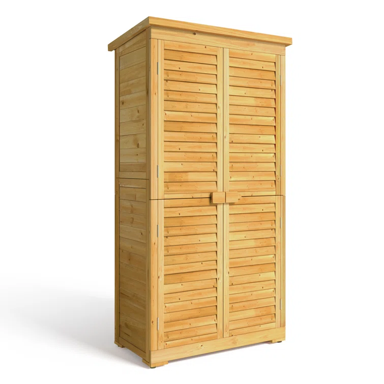 Aiho 3 ft. W x 1 ft. D Solid Wood Vertical Storage Shed